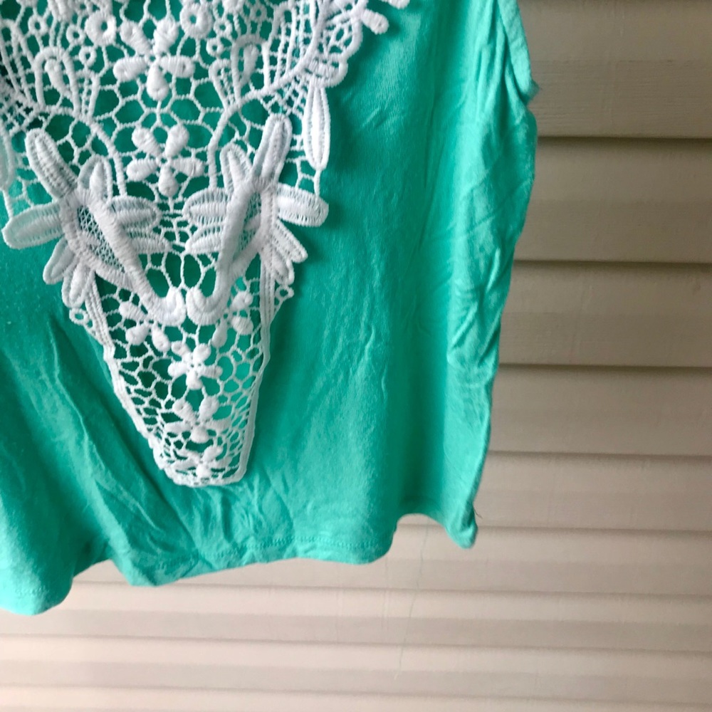 π Rue21 Teal Lace Tank Top Size M SUPER CUTE! - Picture 5 of 8